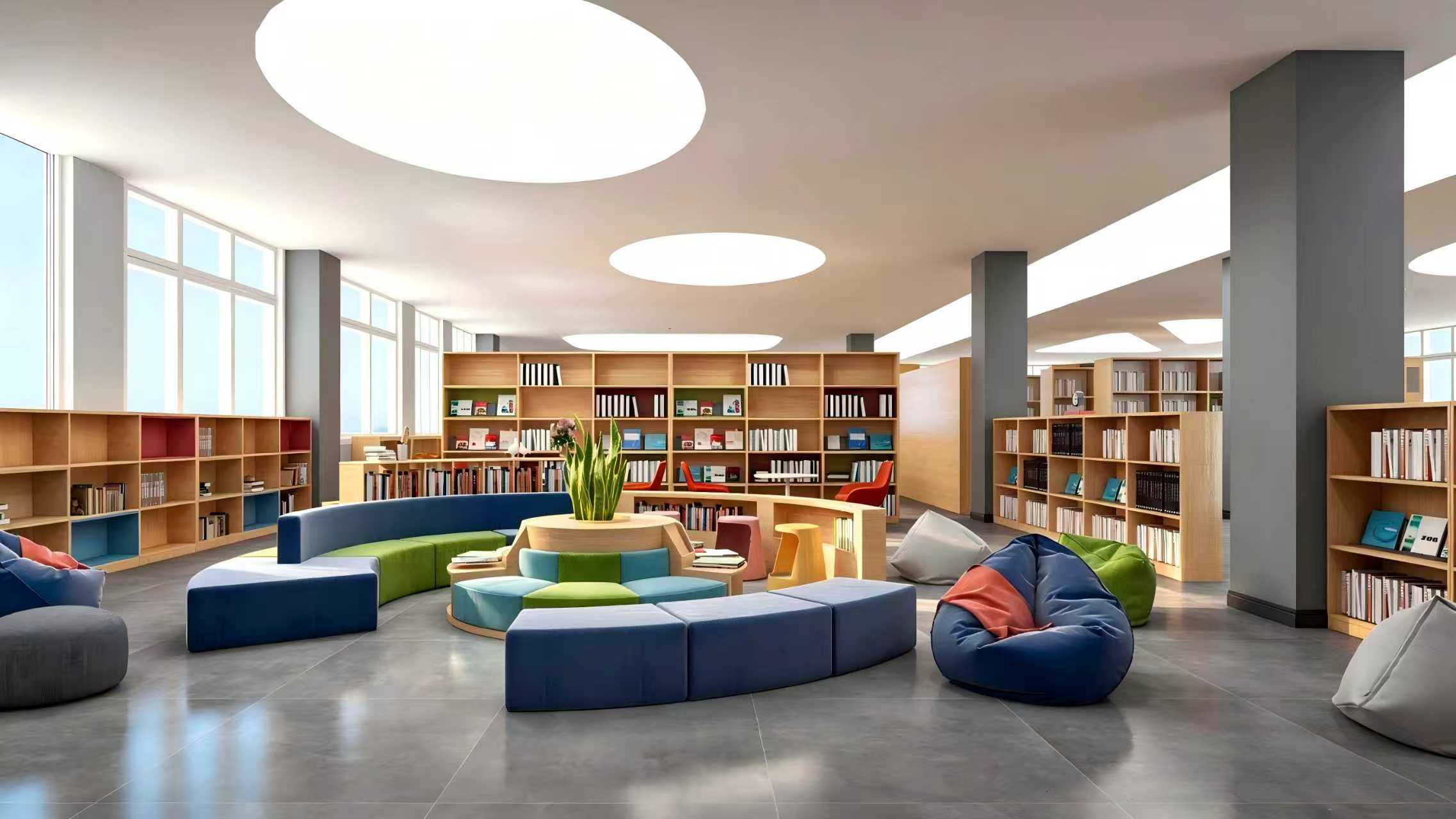 Library reading space at BIRLA OPEN MINDS INTERNATIONAL SCHOOL