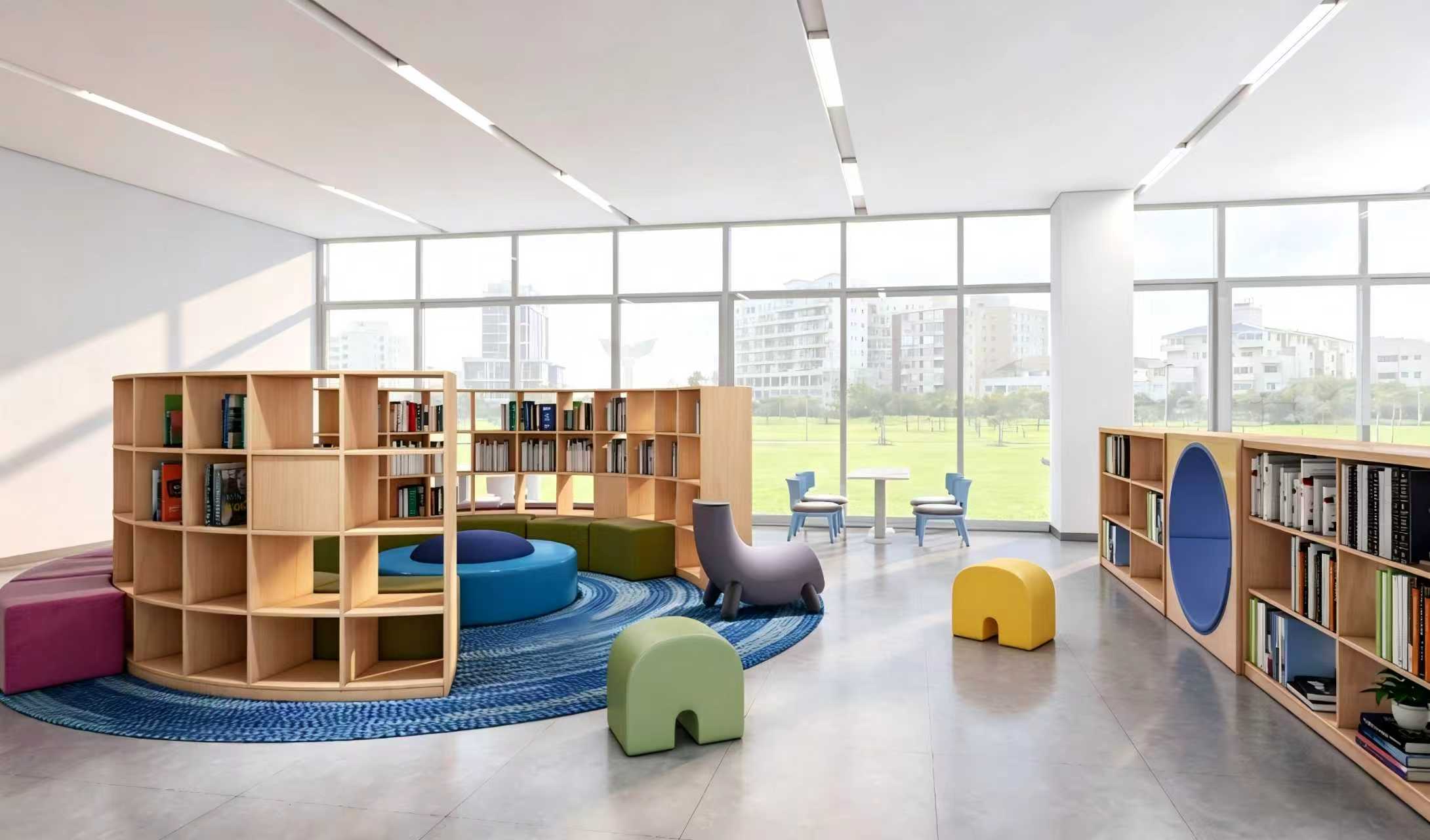 Library books and shelves