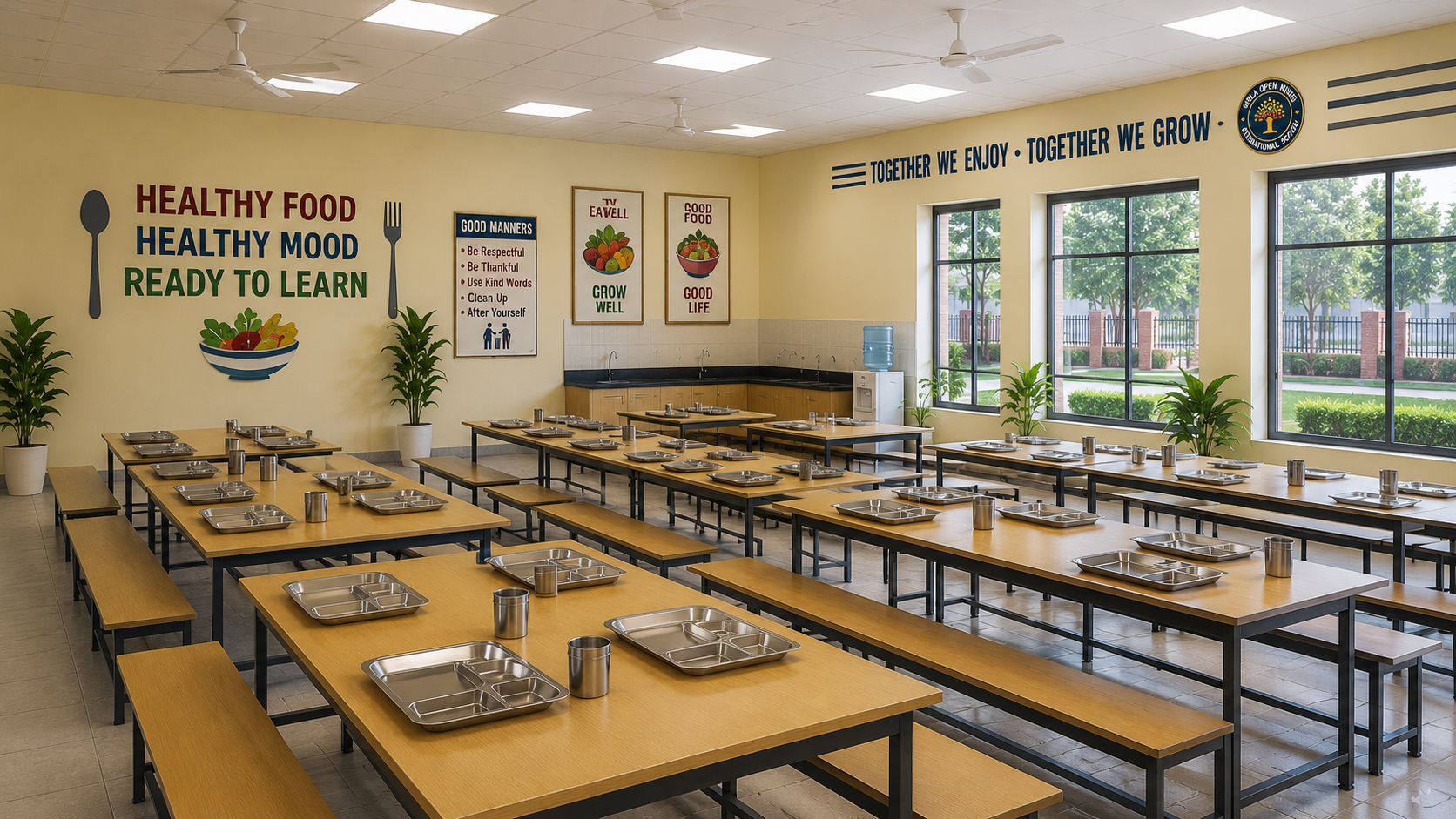 Lunch room at BIRLA OPEN MINDS INTERNATIONAL SCHOOL